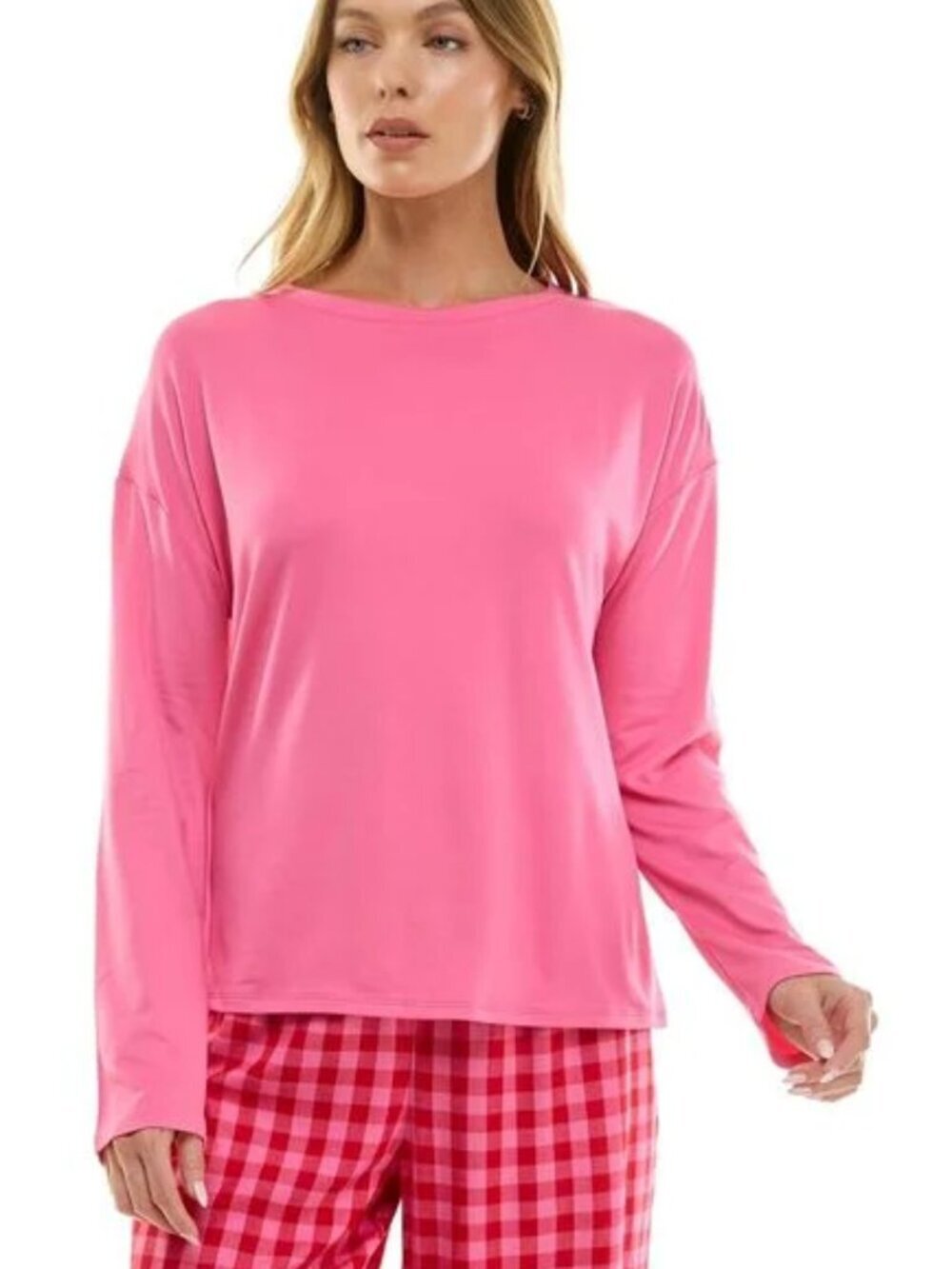 Roudelain Pink Drop Shoulder Long Sleeve Top Large NWT